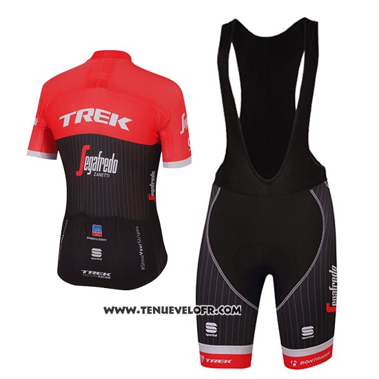 2017 Maillot Ciclismo Trek Segafredo Noir et Rouge Manches Courtes et Cuissard